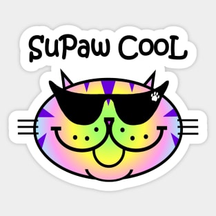 SuPaw CooL - rainbow tabby light Sticker